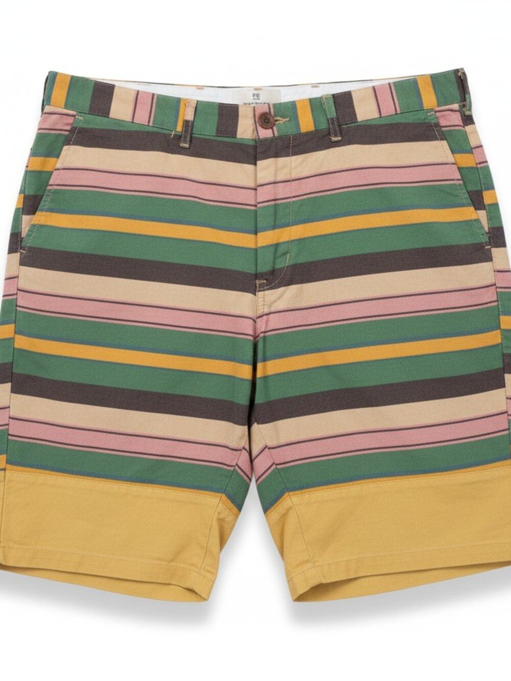 Scotch & Soda Earth Tone Multicolor Horizontal Striped Bermuda Shorts